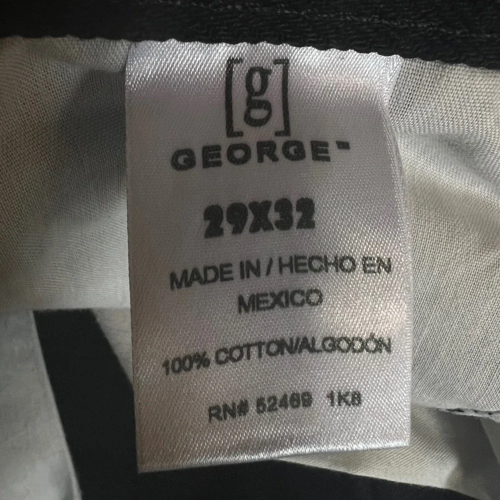 George‎ Regular Fit Jeans Black Denim 100% Cotton Men's 29x32 Pockets Straight